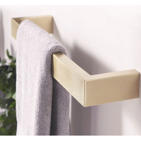 Heatwave Atlas Brushed Brass Dry Electric Bar Towel Rail 450mm (W) (1/2)