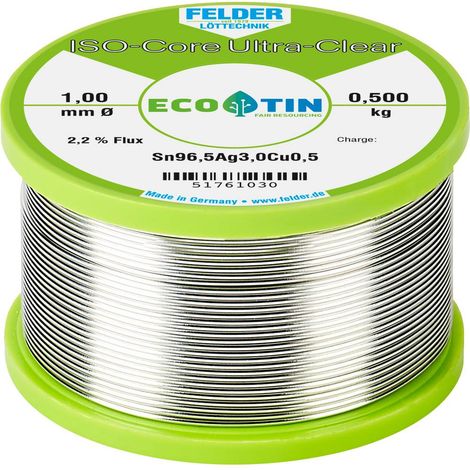 Felder ISO-Core "Ultra Clear" SAC305 Étain à souder bobine Sn96,5Ag3Cu0,5 0.500 kg 1 mm (1/2)