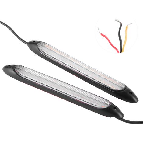 Paire de bandes LED clignotantes pour feux de jour, blanc et jaune, imperméables 15,5 cm (1/5)