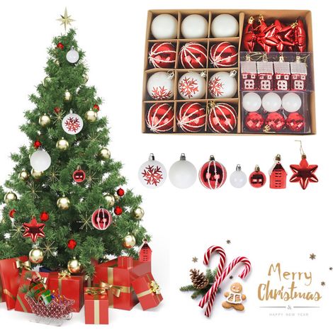 Geschenkbox mit 28 Weihnachtskugeln – Hotel- und Restaurantdekoration – Christbaumschmuck (1/5)