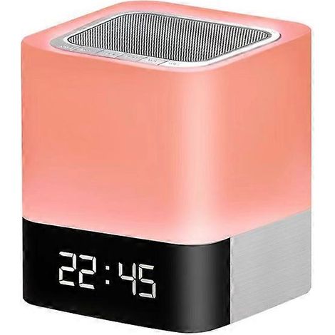 Réveil rechargeable avec lampe de chevet et haut-parleur Bluetooth intégré