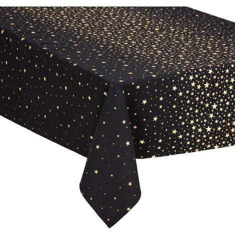 Nappe de Fêtes en coton Noir et Etoiles 140 x 360 cm - Feeric Christmas (1/2)