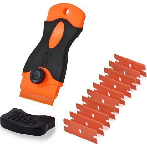 Grattoirs, grattoir à verre, grattoir pour assiettes en verre et céramique avec 10 morceaux de plastique (1/5)