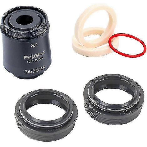 Amortisseur RISK RL220 pour VTT 4 en 1, compatible avec joint anti-poussière, outil de montage et tournevis. Convient aux diamètres 32/34/35/36 mm. (1/5)