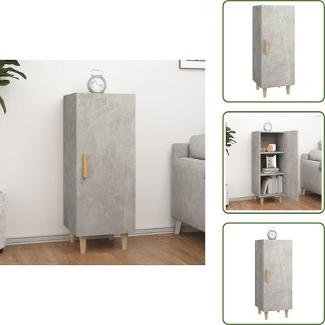 Credenza in legno multistrato - vidaXL Credenza Grigio Cemento 34,5x34x90 cm in Legno Multistrato - Credenza con scomparti