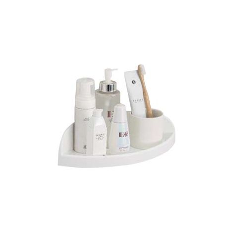 MENSOLA BAGNO ANGOLARE IN PP- - mm.227x227x71 - colore bianco - 3 pezzi AGLAIA