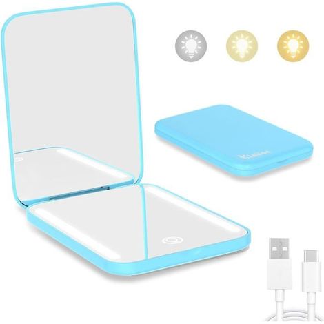 Miroir De Poche Rechargeable,Miroir Compact Portable 1X/3X[BI192] (1/5)
