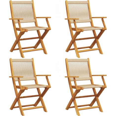 Maison Exclusive - Gartenstühle 4 Stk. Klappbar Beige Massivholz