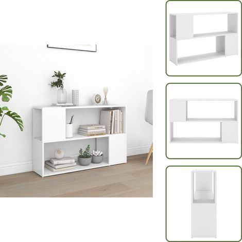 Bücherregal Weiß 100x24x63 cm Holzwerkstoff - Bücherregal - Regal - Wohnraumgestaltung - Weißes Regal - Holzwerkstoffregal