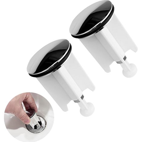 Bouchon Évier Cuisine 2 Pièces,Bouchon Lavabo Salle de Bain,Bouchon Universel Réglable 40mm,Remplacement pour Bonde Lavabo,Bidet (1/5)