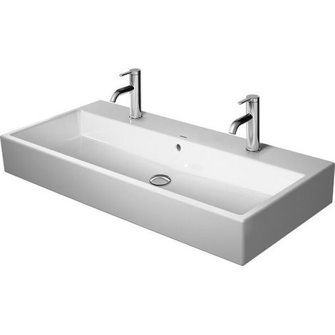 Lavabo Duravit VERO AIRavec trop plein plage de robinettrie 1000x470mm sans trou de robinetterie blanc