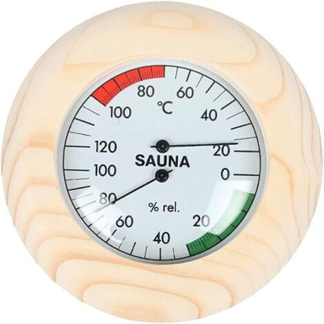 BUNTHAUS PA Aiperq Bois Massif 2 en 1 Thermomètre de Sauna Et Hygromètre Accessoires De Sauna pour Piscines Intérieures Spas Mesure De La Température D'humidité (1/5)