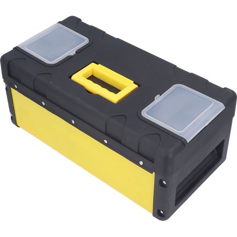 Coffret à outils transportable grand volume réparation matériel boîte rangement plastique fer double étage avec compartiments SK-1159-15 360x190x180mm (1/5)