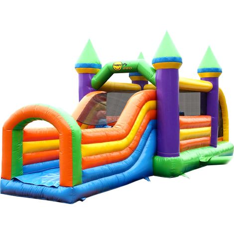 Castello Giostra Gonfiabile Obstacle Racer con Pompa Inclusa Happy Hop Pro (1/3)