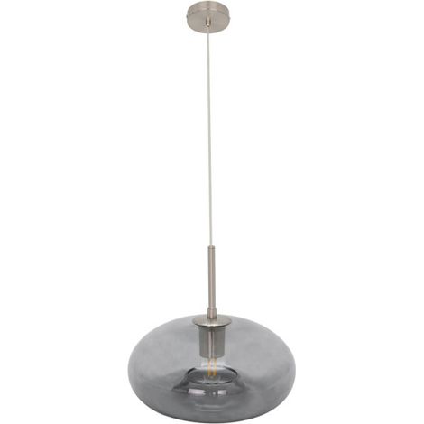 FABRILAMP Pinap Pendelleuchte 1xe27 Nickel/Rauch Regx28x28 Cm