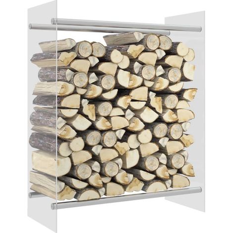 Brennholzregal Transparent 80x35x100 cm Hartglas