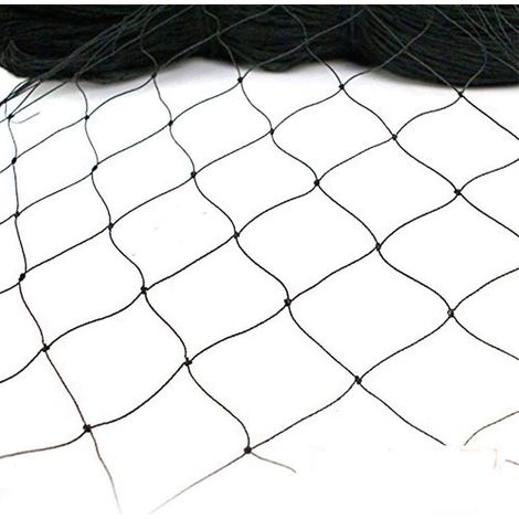 Filet anti-oiseaux, filet de jardin, filet anti-oiseaux, filet pour volière, 15 x 7,5 m, nylon noir, sans nœuds, maille 2,5 x 2,5 cm, fournitures de jardinage (1/3)