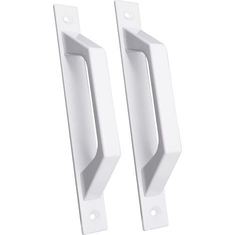 Ensemble de deux poignées de porte élégantes en aluminium pour portes-fenêtres et portails, blanc (1/5)