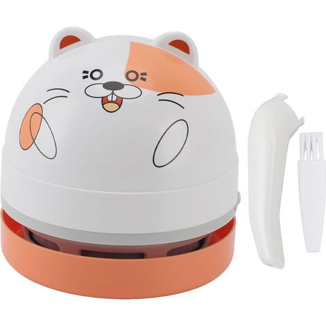 Aspirateur de bureau avec buse, brosse de nettoyage, Mini aspirateur de poussière de Table Portable pour miettes d'ordinateur, voiture, Hamster. (1/5)