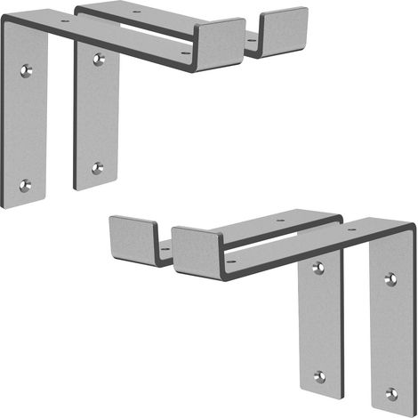 ML-Design 4 Stück Regalhalterung 20x4x14,5 cm, Grau, aus Metall, 8 Zoll Regalhalterungen, Industrielle Regalwinkel, Regalträger für Wandmontage, 90 Grad Wandhalterung, L-Form Wandregal, mit Schrauben