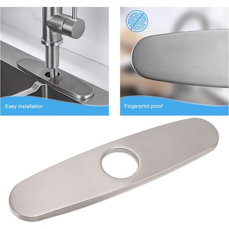 Dekorative Grundplatte aus gebürstetem Edelstahl 304 für Küchenarmatur (1/5)