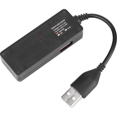 Testeur de capacité de batterie YB26VA avec double affichage USB - Voltmètre, ampèremètre, mesure de tension et courant - Monocouleur (1/5)