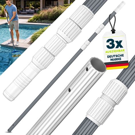 tillvex Pool Teleskopstange 1,20 - 3,60m  Aluminium Poolstange  Stange zur Poolreinigung 3-teilig (1/5)