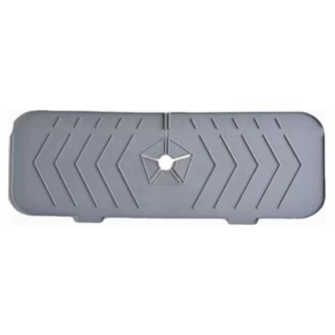 Protection anti-éclaboussures pliable pour évier, hauteur de 0,95 pouce, coussinet étanche en silicone gris pour robinets de cuisine et de salle de bain (gris) (1/5)