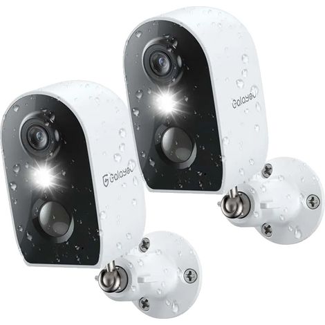 Cámara de seguridad inalámbrica, resolución de 3 MP, funciona con batería, visión nocturna a color, audio bidireccional, clasificación de impermeabilidad IP65. (1/5)