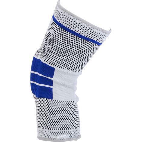 Genouillères de sport avec support et ressort en silicone pour le basketball et la course à pied (bleu foncé - XL) (1/5)
