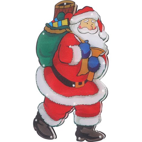 Guirlande LED Père Noël à Piles avec Ventouses pour Fenêtre - Décoration Lumineuse de Noël (1/5)