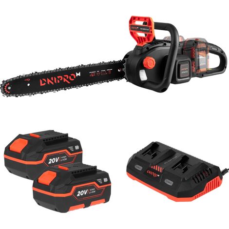 Tronçonneuse sur Batterie DCS-201BC Dual 2x20V - Guide 40 cm, Vitesse Chaîne 16 m/s, Brushless, Lubrification Auto - Par Dnipro-M (1/5)