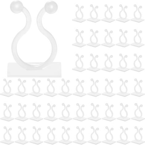 80 Wandkabelbinder, Befestigungsclips, weiße Kabelbinder aus Kunststoff