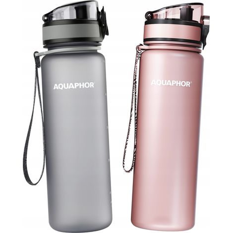 2x Aquaphor City 0,5L Filterflasche Grau + Rosa (1/5)