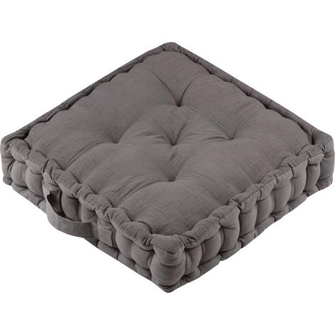 Coussin de sol gaze de coton 45 x 45 cm Pop colors taupe