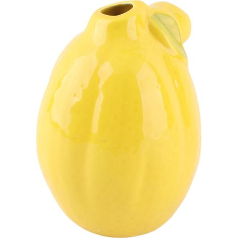 Lemon Shape Vase Yellow Unique Ceramic Decorative Fruit Shaped Flower Arrangement Vase for Home Desktop Decor (1/5)