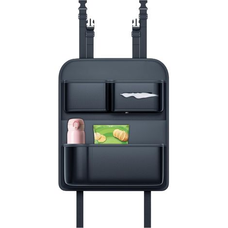 Organisateur de siège arrière pour voiture, avec porte-gobelet et grand compartiment de rangement, protection pour siège de voiture, accessoire de voyage et rangement (1/5)