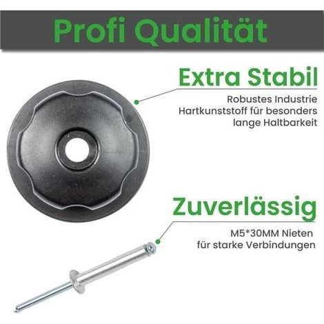 20 boutons ronds avec rivets - boutons de bâche - parfaits pour fixer les filets de remorque et les bâches (1/5)