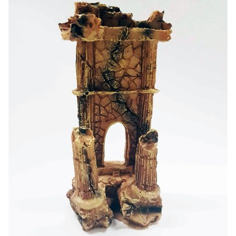 Trade Shop - Colonna Romana Arco Rocciosa 5.5x4x11cm Ornamento Acquario Decorazioni Pietra -