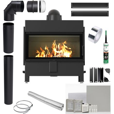 Kamin KRATKI LUCY 16 kW Ø200 SCHWARZ Einbauset mit Schließung (1/5)