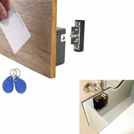 Serrure électronique pour armoire – Déverrouillage par carte RFID – Autonomie 12 mois – Compatible bois d'épaisseur 1,5' – Installation facile (1/5)