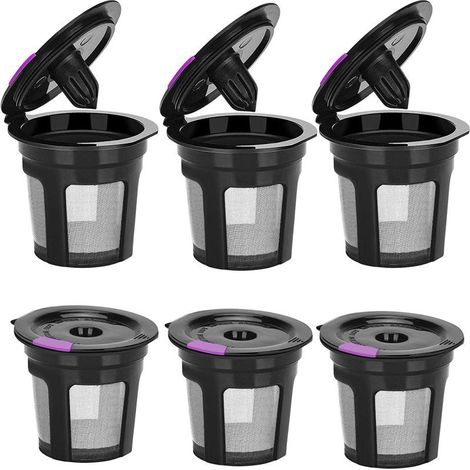 6er-Pack wiederverwendbare K-Cup-Kapseln für Keurig, wiederverwendbarer K-Cup-Kaffeefilter, einzeln nachfüllbare K-Cup-Kapsel für Keurig 2.0 und 1.0, BPA-frei (1/5)