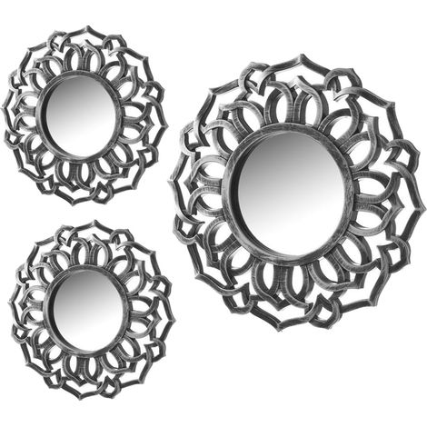 Set de 3 Miroirs muraux argent patiné