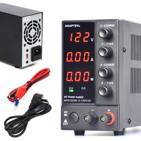Gojoy – Alimentation de laboratoire 0-120V 0-3A CC – Transformateur AC réglable 360W – Affichage HD et réglage précis – Protection complète