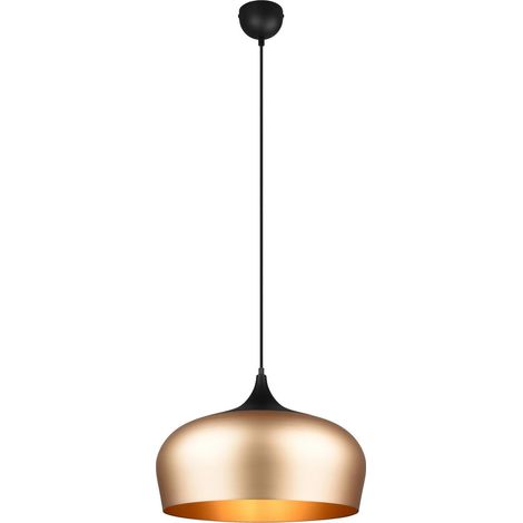 Lampada a Sospensione da Interno  E27 in Alluminio Ottone Satinato (1/3)