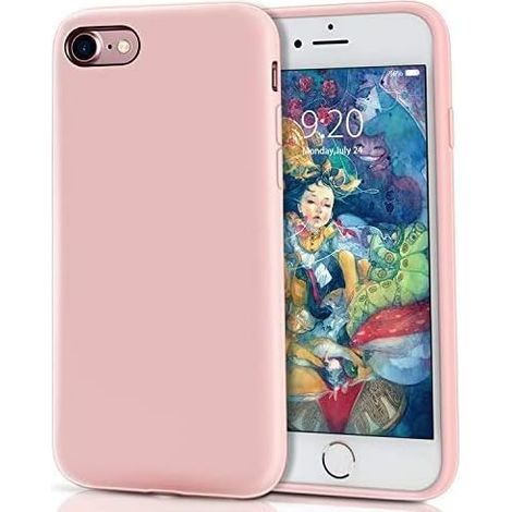 Etui de protection IPhone couleur bonbon givré-rose