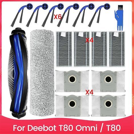 Zubehör für T80 Omni / T80 Saugroboter: Hauptbürste, Seitenbürste, HEPA-Filter, Walzenwischer, Staubbeutel (1/5)