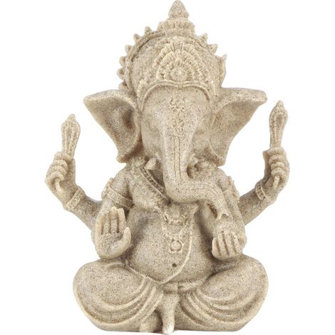 Statue de Ganesh en Résine Style Indien Sculpture Bouddha Éléphant Décor Feng Shui Artisanat Maison (1/5)