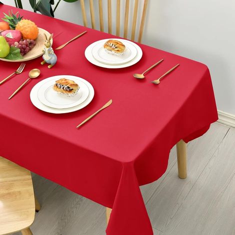 Mantel rectangular lavable y resistente a las manchas, mantel impermeable para exteriores para jardín, comedor, fiestas, picnics, cumpleaños. (1/5)