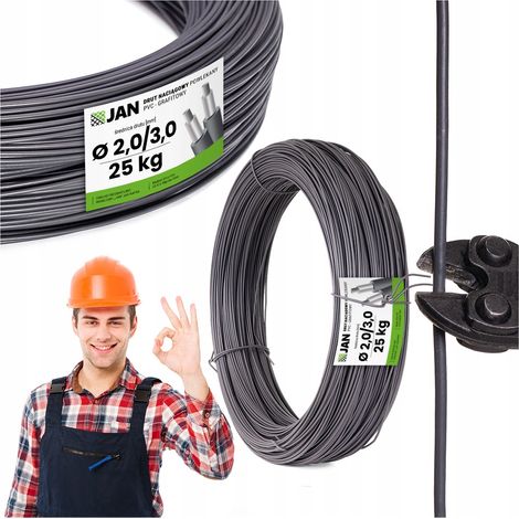 Fil de tension pour verger revêtu de graphite OC PVC 3.0 pour maille de 25 kg, 750 m